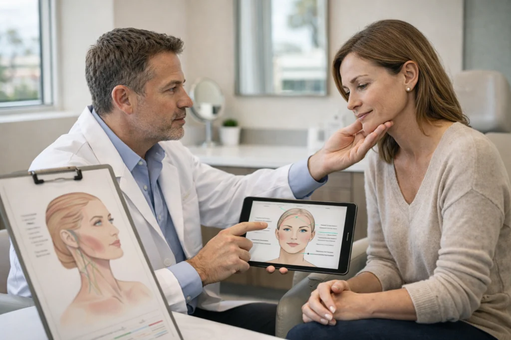 Non-Surgical Face Lift for Aging Skin Treatment Details During the Visit