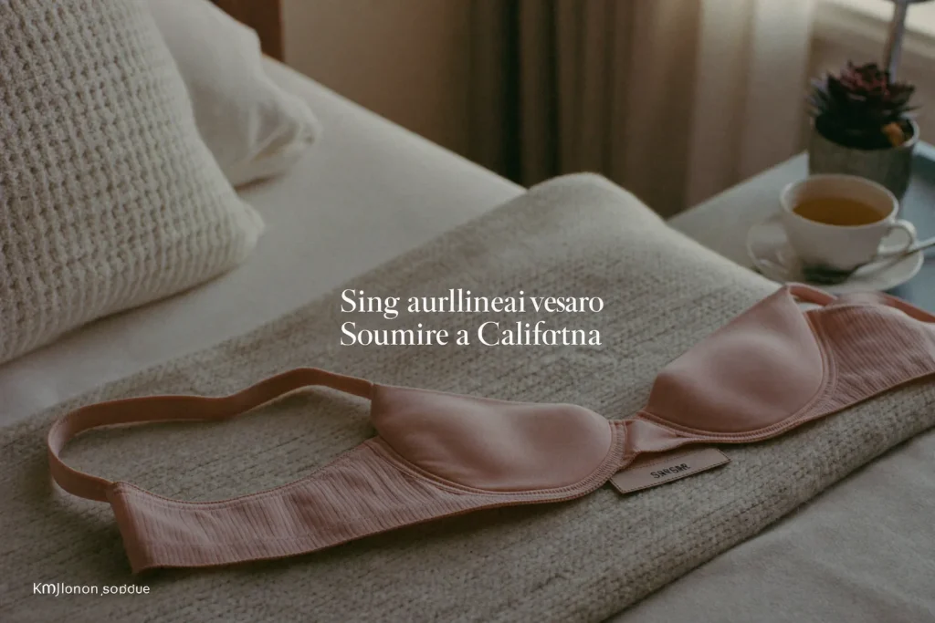 Close-up of a soft supportive bra and recovery comforts prepared for breast reduction healing in Newport Beach.